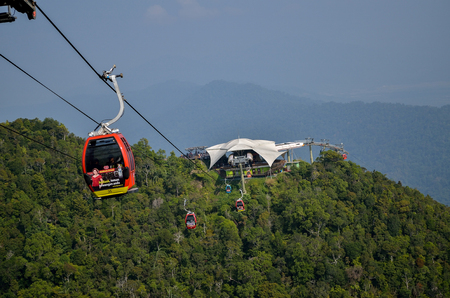 Cable car of Langkawi Malaysia at Gunung Mat Cincangのeditorial素材
