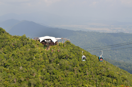 Cable car of Langkawi Malaysia at Gunung Mat Cincangのeditorial素材