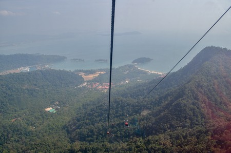 Cable car of Langkawi Malaysia at Gunung Mat Cincangのeditorial素材