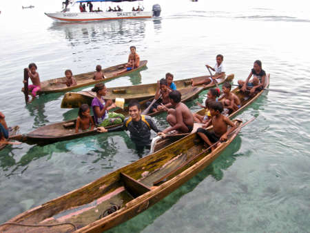 Bajau Laut, Sea gypsies of Sabah Malaysiaのeditorial素材