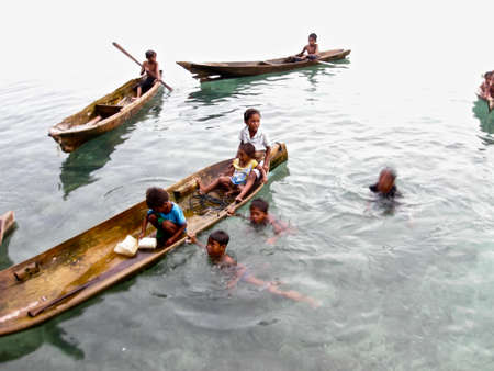 Bajau Laut, Sea gypsies of Sabah Malaysiaのeditorial素材