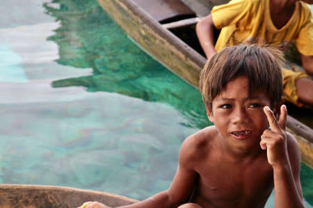 Bajau Laut, Sea gypsies of Sabah Malaysiaのeditorial素材