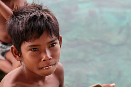 Bajau Laut, Sea gypsies of Sabah Malaysiaのeditorial素材