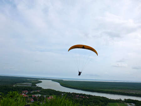 Paragliding in Jugra Hill Selangor Malaysiaの写真素材