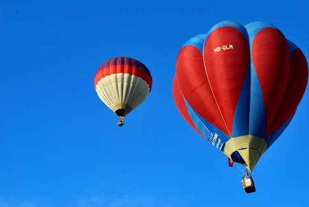 Beautiful hot air balloon in the skyのeditorial素材