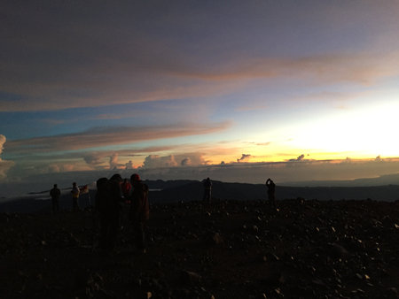 Hiking majestic Mount Mahameru in Java, Indonesiaのeditorial素材