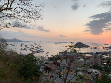 Sunset at Phuket, Thailand. Phuket is a popular tourist destination in Thailand.の写真素材