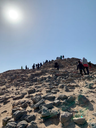 Tourists on the top of the mountain