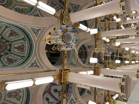 Interior view of the Suleymaniye Mosque in Istanbul, Turkey