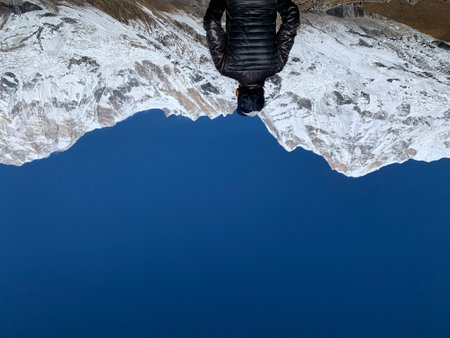 Hike to Annapurna Base Camp, Himalaya, Nepalの写真素材