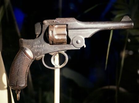 New Orleans, Louisiana, U.S.A - February 5, 2020 - Japanese pistol and revolver used in World War IIのeditorial素材