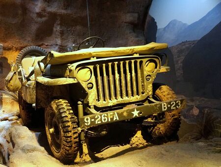 New Orleans, Louisiana, U.S.A - February 4, 2020 - An old Jeep used during World War 2のeditorial素材
