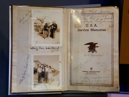 New Orleans, Louisiana, U.S.A. - February 5, 2020 - The U.S.A Service Memories book owned by Marine...