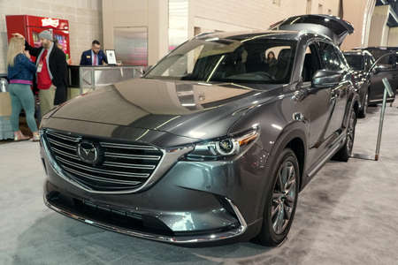 Philadelphia, Pennsylvania, U.S.A - February 9, 2020 - A grey metallic 2020 Mazda CX-9 Signature All...