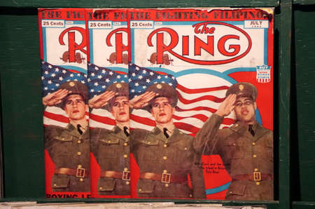New Orleans, Louisiana, U.S.A - February 4, 2020 - The copies of The Ring magazine published after World War IIのeditorial素材