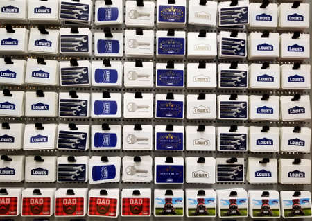 Wilmington, Delaware, U.S.A - June 6, 2019 - Variety of gift cards at Lowe's