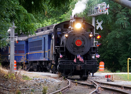 Wilmington, Delaware, U.S.A - July 4, 2018 - Steam locomotive of Wilmington Western Railroadのeditorial素材