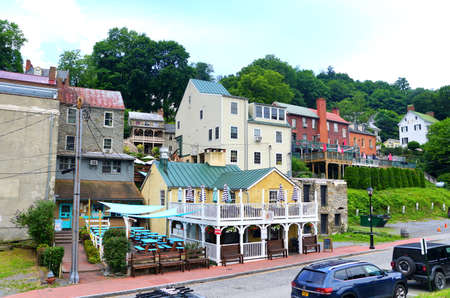 Harpers Ferry, West Virginia, U.S - August 22, 2021 - The view of the residential and commercial...