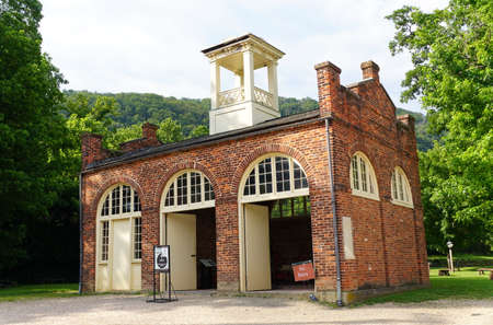 Harpers Ferry, West Virginia, U.S.A - August 22, 2021 - The view of the John Brown's Fort during the...