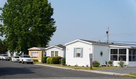 Cape May, New Jersey, U.S.A - June 18, 2023 - The view of the mobile homes on a sunny dayのeditorial素材