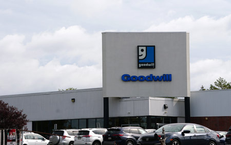 North Wales, Pennsylvania, U.S.A - October 21, 2023 - The front view of the Goodwill store