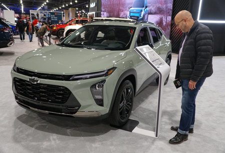 Philadelphia, Pennsylvania, U.S.A - January 14, 2024 - The white color of the new 2024 Chevy Trax SUVのeditorial素材