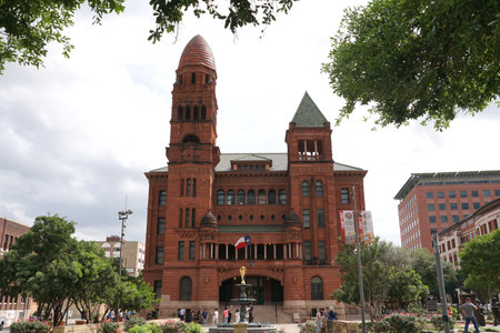 San Antonio, Texas, U.S.A - April 7, 2024 - The view of Bexar County Courthouse in the cityのeditorial素材