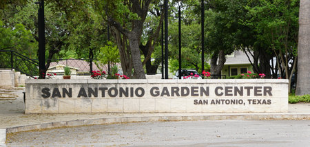 Texas, U.S - April 16, 2024 - The landmark sign of the San Antonio Botanical Gardenのeditorial素材