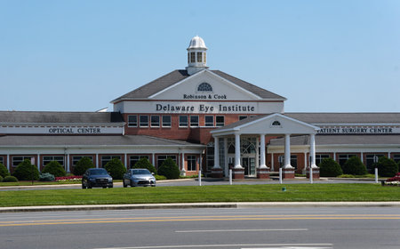 Rehoboth Beach, Delaware, U.S - July 5, 2024 - The front view of the Delaware Eye Institute buildingのeditorial素材