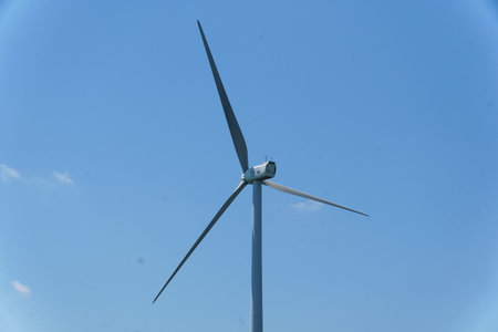Lewes, Delaware, U.S.A - August 2, 2024 - The view of the windmill by University of Delaware during a hot summer dayのeditorial素材