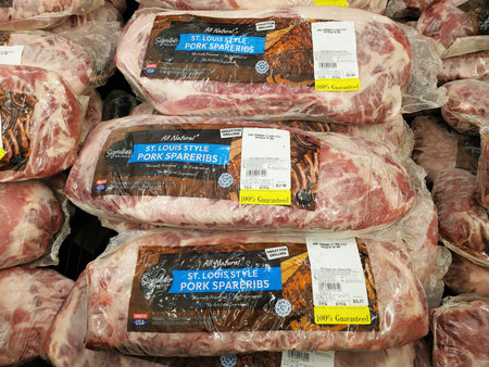 Delaware, U.S.A - Jan 9, 2026 - Signature Select St Louis Style Pork Spareribs are all-natural, minimally processed, and great for grilling.のeditorial素材