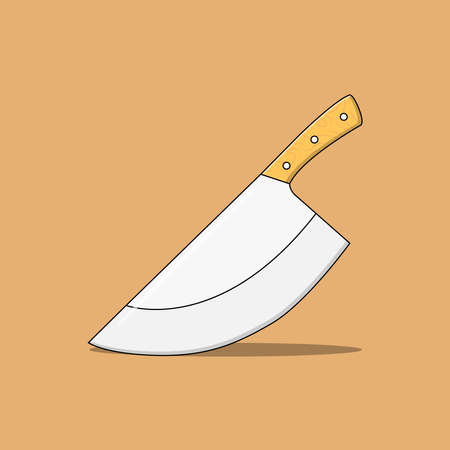 Butcher Knife Vector Icon Illustration. Kitchen Knife Vector. Flat Cartoon Style Suitable for Web Landing Page, Banner, Flyer, Sticker, Wallpaper, Backgroundのイラスト素材