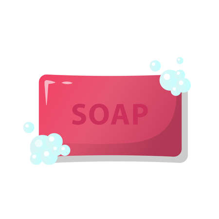 Bath Soap Flat Vector Illustration Icon On White Background for web, landing page, sticker, bannerのイラスト素材