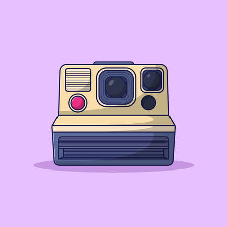 Instant Camera Vector Icon Illustration. Photography Vector. Flat Cartoon Style Suitable for Web Landing Page, Banner, Flyer, Sticker, Wallpaper, Backgroundのイラスト素材