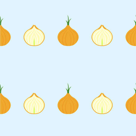 Seamless Onion Pattern Trendy Flat Style Suitable for Wallpaper, Background, Fabric, Gift Wrapping, Texture, Textileのイラスト素材