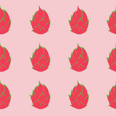 Seamless Dragon Fruit Pattern Suitable for Wallpaper, Background, Fabric, Gift Wrappingのイラスト素材