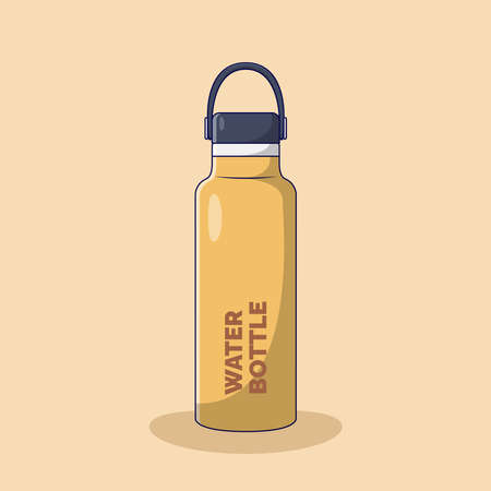 Water Bottle Vector Icon Illustration. Sport Water Container Vector. Flat Cartoon Style Suitable for Web Landing Page, Banner, Flyer, Sticker, Wallpaper, Backgroundのイラスト素材