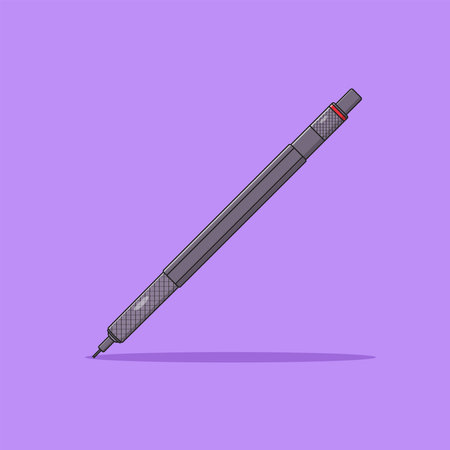 Mechanical Pen Vector Icon Illustration. Stationery Vector. Flat Cartoon Style Suitable for Web Landing Page, Banner, Flyer, Sticker, Wallpaper, Backgroundのイラスト素材