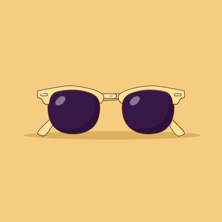 Sunglasses Vector Icon Illustration. Glasses Vector. Flat Cartoon Style Suitable for Web Landing Page, Banner, Flyer, Sticker, Wallpaper, Backgroundのイラスト素材