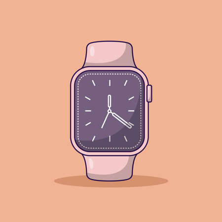 Smart Watch Vector Icon Illustration. Wristwatch Vector. Flat Cartoon Style Suitable for Web Landing Page, Banner, Flyer, Sticker, Wallpaper, Backgroundのイラスト素材