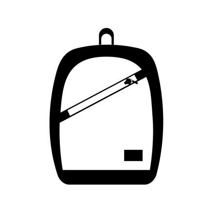 Backpack Silhouette. Black and White Icon Design Element on Isolated White Backgroundのイラスト素材