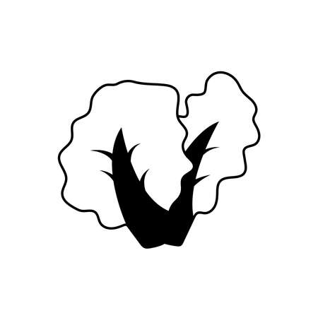 Lettuce Outline Icon Illustration on White Backgroundのイラスト素材