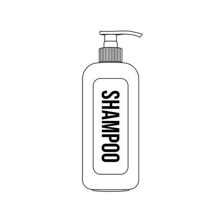 Shampoo Bottle Outline Icon Illustration on Isolated White Background Suitable for Cleanliness, Health care, Hair Hygiene Iconのイラスト素材