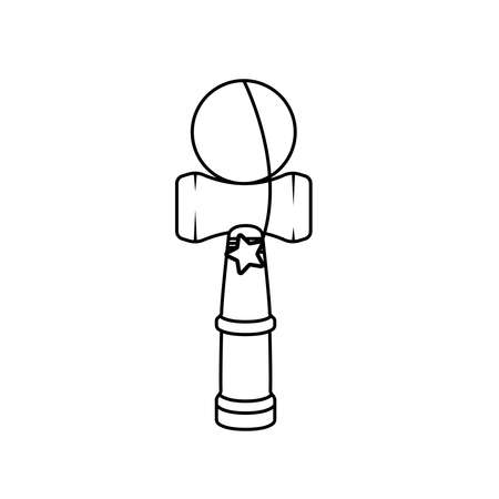 Toss and Catch Wooden Hammer Ball Outline Icon on White Backgroundのイラスト素材