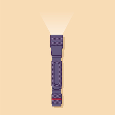 Flashlight Vector Icon Illustration. Torch Vector. Flat Cartoon Style Suitable for Web Landing Page, Banner, Flyer, Sticker, Wallpaper, Backgroundのイラスト素材