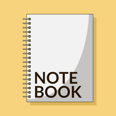 Notebook Vector Illustration. Book. Paper. Flat Cartoon Style Suitable for Icon, Web Landing Page, Banner, Flyer, Sticker, Card, Background, T-Shirt, Clip-artのイラスト素材
