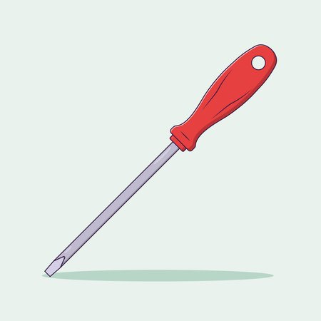 Screwdriver Vector Icon Illustration with Outline for Design Element, Clip Art, Web, Landing page, Sticker, Banner. Flat Cartoon Styleのイラスト素材
