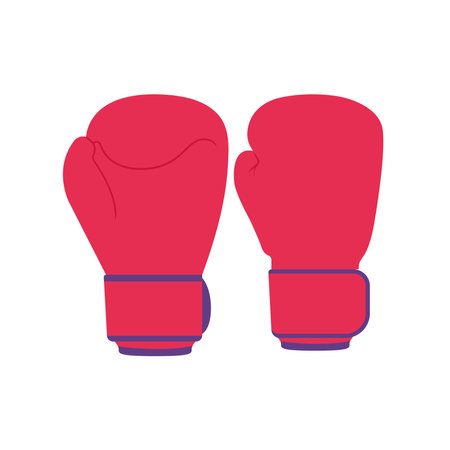 Boxing Gloves Flat Illustration. Clean Icon Design Element on Isolated White Backgroundのイラスト素材