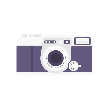 Camera Flat Illustration. Clean Icon Design Element on Isolated White Background.のイラスト素材