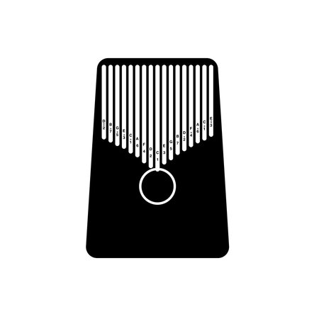 Kalimba Silhouette. Black and White Icon Design Element on Isolated White Backgroundのイラスト素材